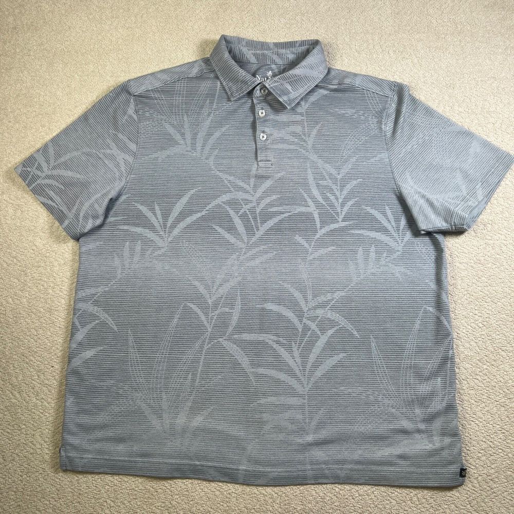 Nat Nast Luxury Originals Polo Shirt Mens XL Gray Tropical Leaf‎ Short Sleeve
